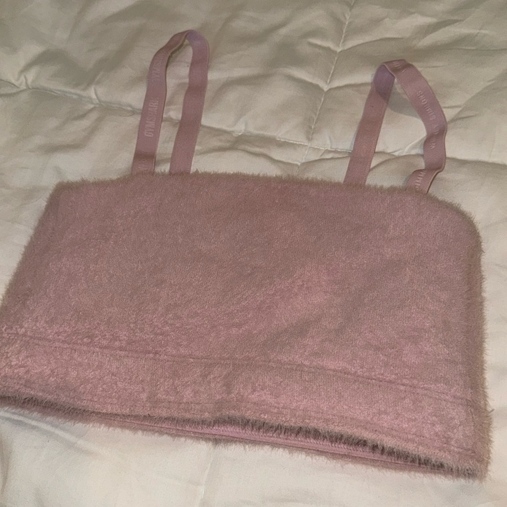 Gymshark Pink Fuzzy Crop Top
